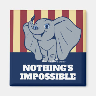 Dumbo   Cartoon Dumbo Holding Up Feather Magnet