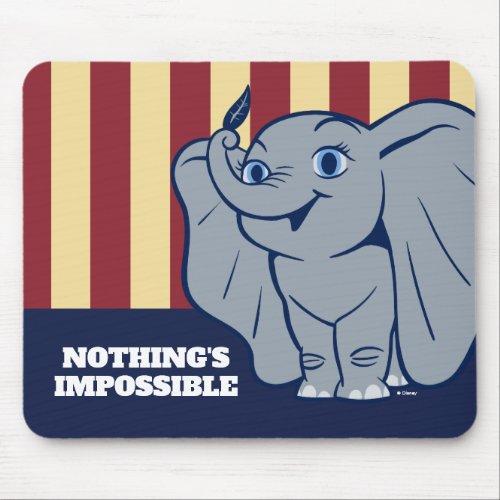 Dumbo  Cartoon Dumbo Holding Up Feather Mouse Pad