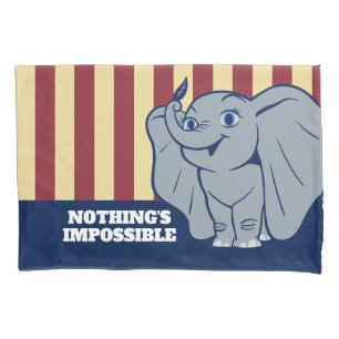 Dumbo Cartoon Dumbo Holding Up Feather Pillow Case