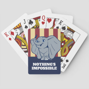 Dumbo   Cartoon Dumbo Holding Up Feather Poker Cards