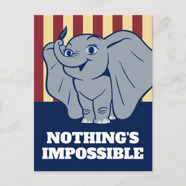 Dumbo | Cartoon Dumbo Holding Up Feather Postcard (Front)