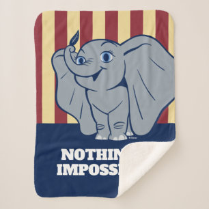 Dumbo Cartoon Dumbo Holding Up Feather Sherpa Blanket