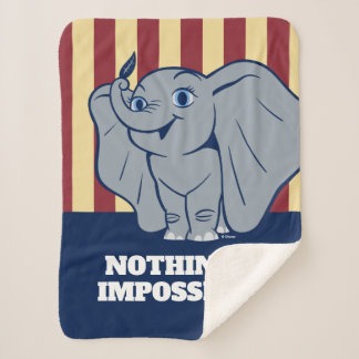 Dumbo | Cartoon Dumbo Holding Up Feather Sherpa Blanket