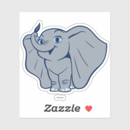 Dumbo | Cartoon Dumbo Holding Up Feather Sticker | Zazzle