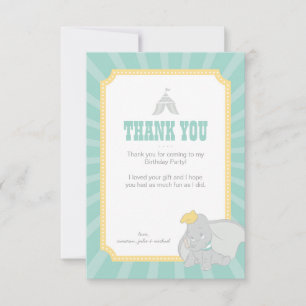 Dumbo   Come One, Come All - Birthday Thank You Invitation