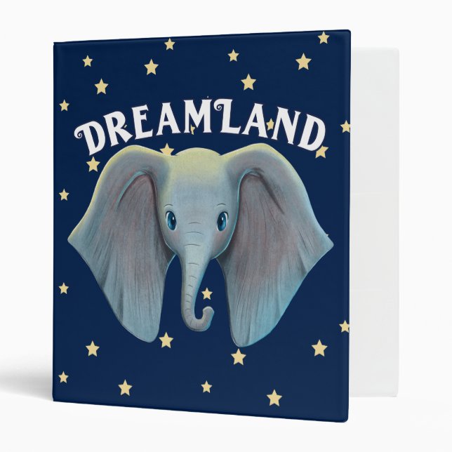 Dumbo | Cute Large Ears Painted Art 3 Ring Binder (Front/Inside)