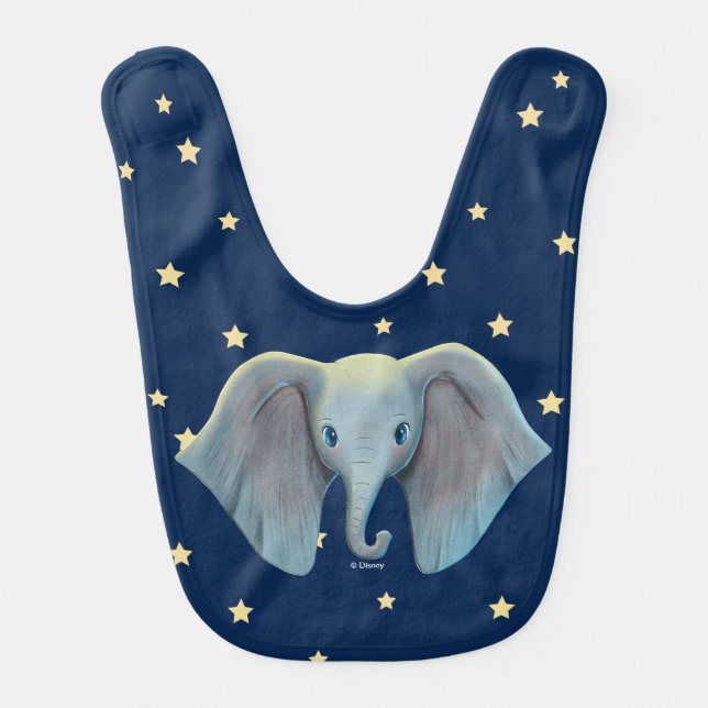 Dumbo | Cute Large Ears Painted Art Baby Bib (Front)