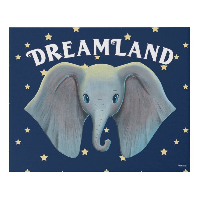 Dumbo | Cute Large Ears Painted Art Faux Canvas Print (Front)