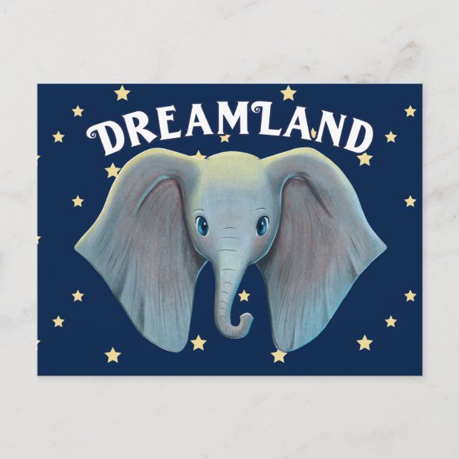 Dumbo | Cute Large Ears Painted Art Postcard (Front)