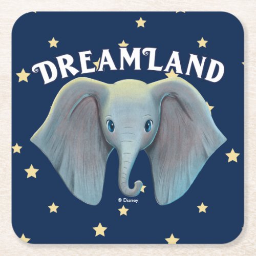Dumbo  Cute Large Ears Painted Art Square Paper Coaster
