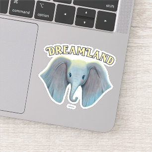 Dumbo   Cute Large Ears Painted Art Sticker