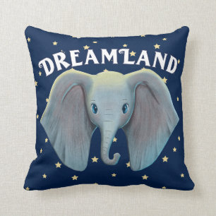 Dumbo   Cute Large Ears Painted Art Throw Pillow