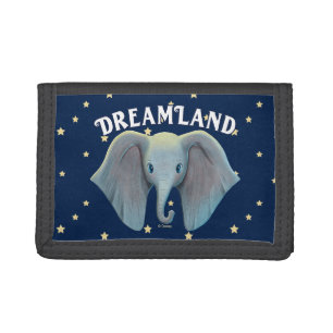 Dumbo Cute Large Ears Painted Art Tri-fold Wallet