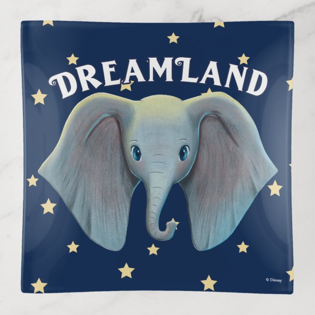 Dumbo | Cute Large Ears Painted Art Trinket Tray (Front)