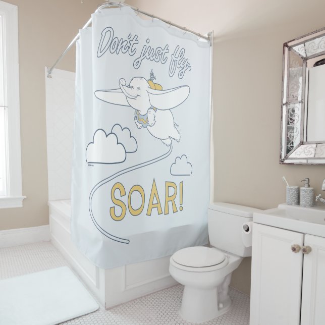 Dumbo | Don't Just Fly. SOAR Shower Curtain (In Situ)