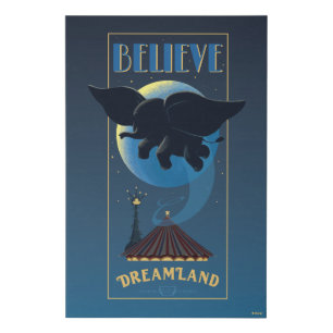 Dumbo Dreamland "Believe" Attraction Art Faux Canvas Print