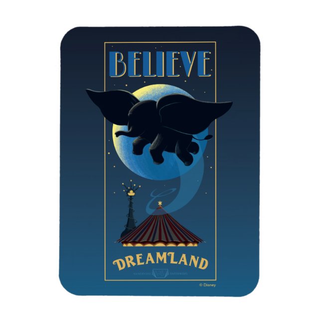Dumbo | Dreamland "Believe" Attraction Art Magnet (Vertical)