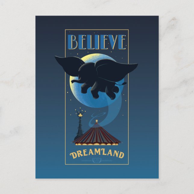 Dumbo | Dreamland "Believe" Attraction Art Postcard (Front)