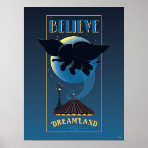 Dumbo   Dreamland "Believe" Attraction Art Poster