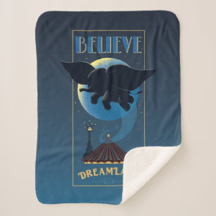 Dumbo Dreamland "Believe" Attraction Art Sherpa Blanket
