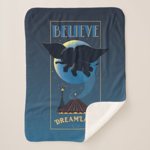 Dumbo  Dreamland Believe Attraction Art Sherpa Blanket