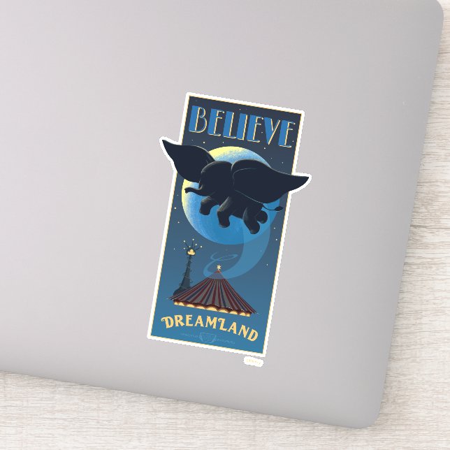 Dumbo | Dreamland "Believe" Attraction Art Sticker (Detail)