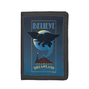Dumbo   Dreamland "Believe" Attraction Art Tri-fold Wallet