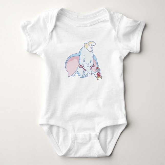 Dumbo Dumbo and Timothy Q. Mouse talking Baby Bodysuit (Front)