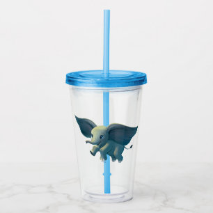 Dumbo   Flying Dumbo Painted Art Acrylic Tumbler