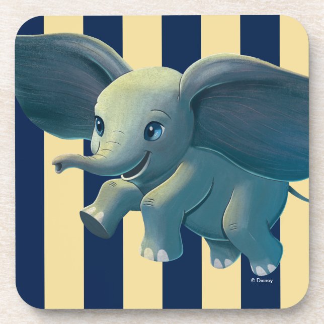 Dumbo | Flying Dumbo Painted Art Beverage Coaster (Front)