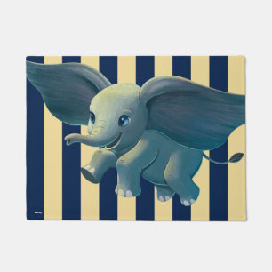 Dumbo Flying Dumbo Painted Art Doormat