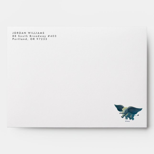 Dumbo | Flying Dumbo Painted Art Envelope (Front)