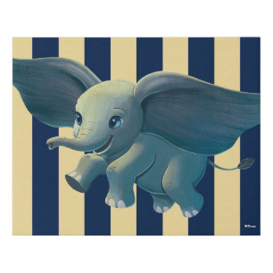 Dumbo   Flying Dumbo Painted Art Faux Canvas Print