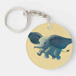 Dumbo Flying Dumbo Painted Art Keychain