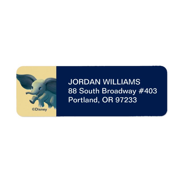 Dumbo | Flying Dumbo Painted Art Label (Front)