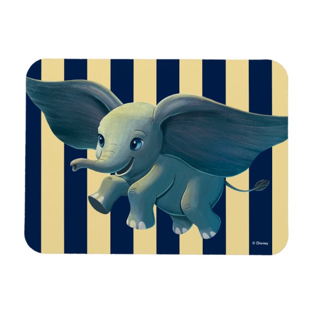 Dumbo | Flying Dumbo Painted Art Magnet (Horizontal)