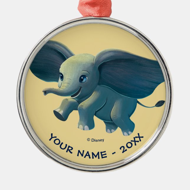Dumbo | Flying Dumbo Painted Art Metal Ornament (Front)