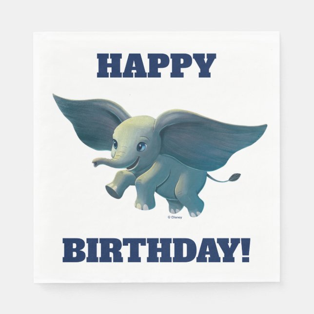 Dumbo | Flying Dumbo Painted Art Napkins (Front)