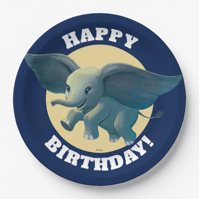 Dumbo | Flying Dumbo Painted Art Paper Plates (Front)