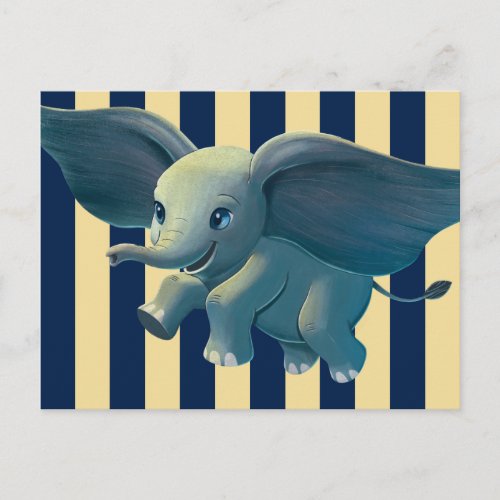 Dumbo  Flying Dumbo Painted Art Postcard