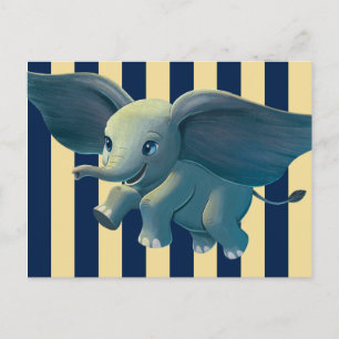 Dumbo   Flying Dumbo Painted Art Postcard