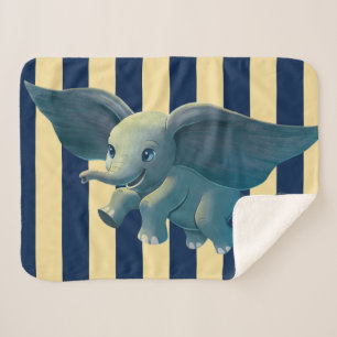 Dumbo Flying Dumbo Painted Art Sherpa Blanket