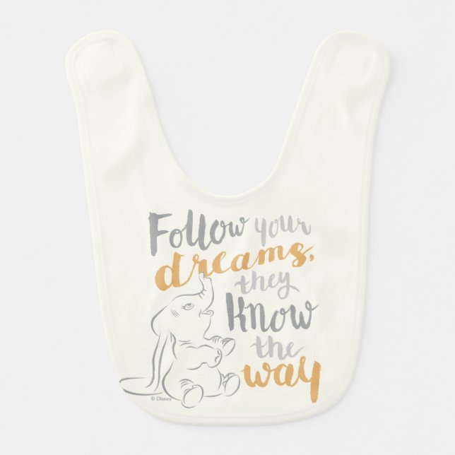 Dumbo | Follow Your Dreams Baby Bib (Front)