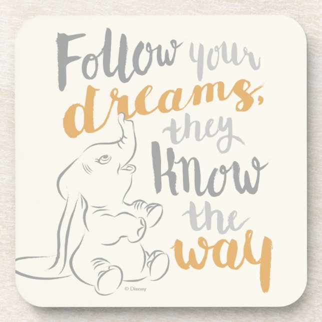 Dumbo | Follow Your Dreams Beverage Coaster (Front)