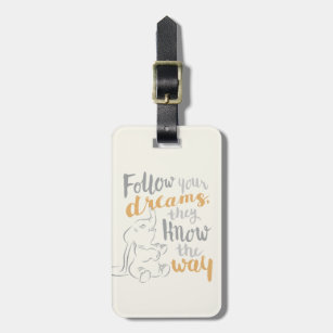 Follow Your Dreams Visual Luggage Tag Suitcase Bag Travel Inspirational Quote 