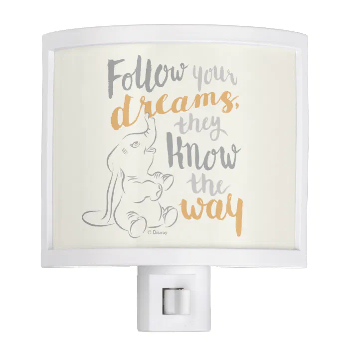 dumbo follow your dreams night light zazzle com