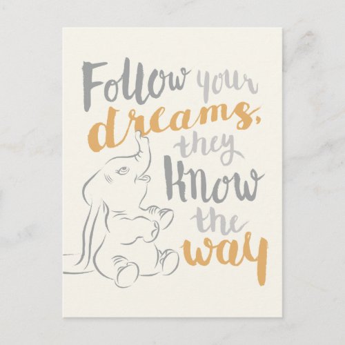 Dumbo  Follow Your Dreams Postcard