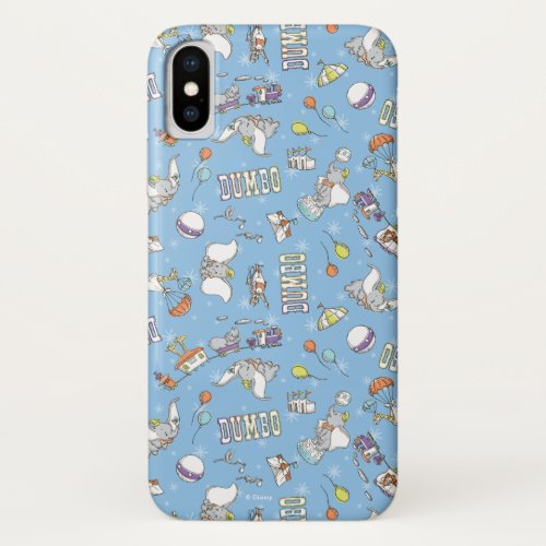 Dumbo  Fun Little Blue Pattern iPhone X Case
