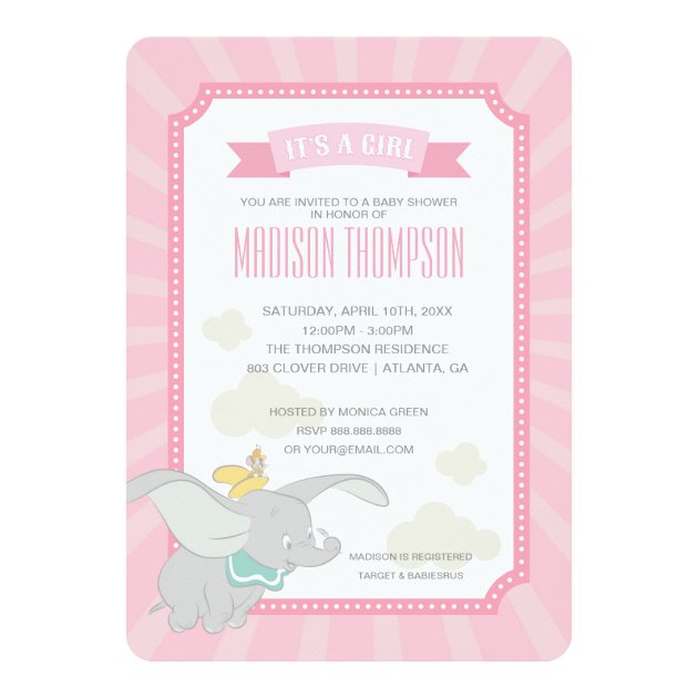 Dumbo | Girl Baby Shower Invitation