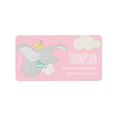 Dumbo  Girl Baby Shower Label